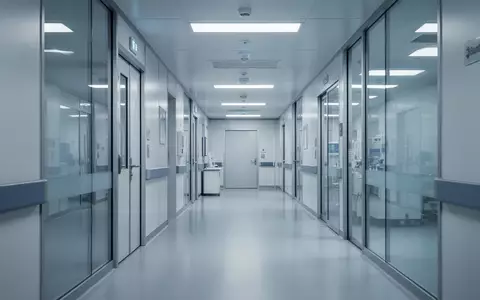 Moderner, steriler Klinikflur in einem medizinischen Forschungszentrum mit kühler, professioneller Beleuchtung. - Foto: über boerse-global.de