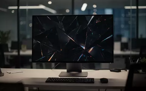 Ein moderner Computerarbeitsplatz mit einem hochwertigen Monitor, der eine abstrakte, dunkle Grafik zeigt. - Foto: über boerse-global.de