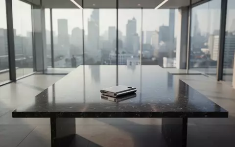 Ein minimalistisches, modernes Büro einer Zentralbank mit einem einzelnen Hardware-Wallet auf einem dunklen Steintisch. - Foto: über boerse-global.de