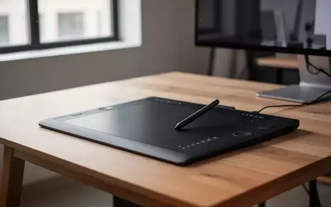 Ein professioneller Schreibtisch mit einem Grafiktablett und einem Eingabestift in einem hellen, modernen Studio. - Foto: über boerse-global.de