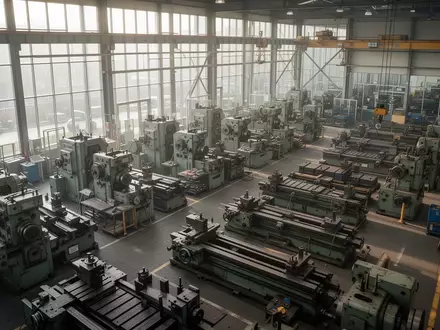 Moderne Produktionshalle in einer deutschen Industrieanlage mit Maschinen und einfallendem Tageslicht. - Foto: über boerse-global.de