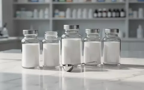 Mehrere Nahrungsergänzungsmittel-Fläschchen auf einem weißen Marmortisch in einer hellen, neutralen Umgebung. - Foto: über boerse-global.de