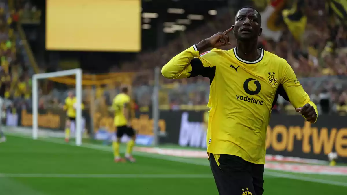Serhou Guirassy brachte Dortmund schnell in Führung. - Bild: Fabian Strauch/dpa