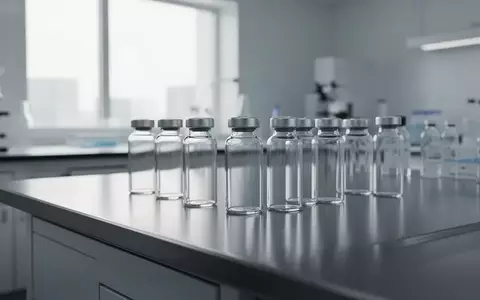 Leere medizinische Ampullen auf einem sterilen Labortisch in einer modernen Forschungsumgebung. - Foto: über boerse-global.de