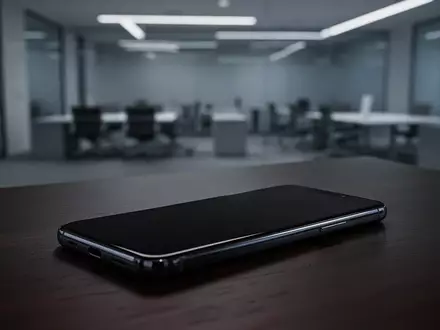 Ein dunkles Smartphone liegt auf einer hölzernen Oberfläche in einem schummrigen Raum, Symbol für Online-Betrug. - Foto: über boerse-global.de