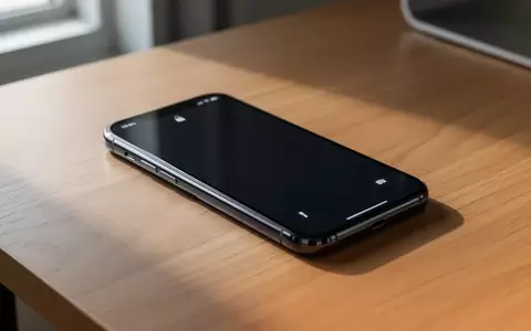Ein modernes Smartphone liegt auf einem Holztisch mit einem dunklen, leeren Sperrbildschirm. - Foto: über boerse-global.de