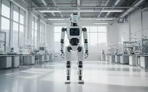 Ein humanoider Roboter steht in einem modernen, hellen Labor vor einem Fenster. - Foto: über boerse-global.de