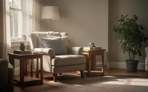 Ein helles, freundliches Wohnzimmer mit einem Sessel und einer Pflanze, das eine ruhige und unterstützende Atmosphäre ausstrahlt. - Foto: über boerse-global.de