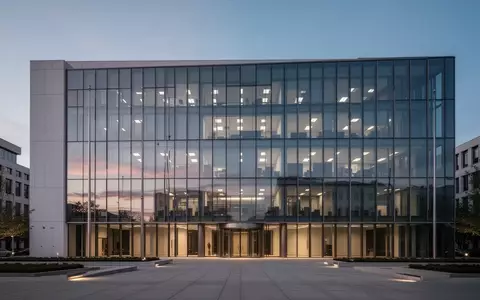 Modernes Verwaltungsgebäude bei Dämmerung als Symbol für staatliche Haushaltsführung und fiskalische Rahmenbedingungen. - Foto: über boerse-global.de