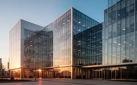 Moderne Glasfassade eines Bürogebäudes in der Abendsonne als Symbol für Finanztechnologie und regulatorische Stabilität. - Foto: über boerse-global.de