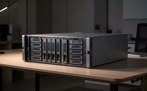 Ein silbernes 8-Bay-Hybrid-Speichergehäuse steht auf einem minimalistischen Schreibtisch in einem modernen Büro. - Foto: über boerse-global.de