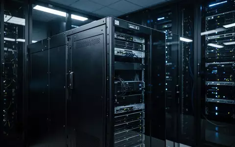 Ein moderner, dunkel beleuchteter Serverraum mit metallischen Rack-Schränken, der eine hochsichere IT-Umgebung darstellt. - Foto: über boerse-global.de