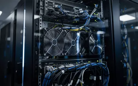 Ein dunkler Serverraum mit moderner Hardware und subtiler blauer Beleuchtung. - Foto: über boerse-global.de