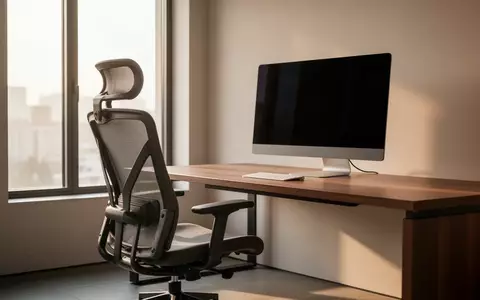 Ein moderner, minimalistischer Büroarbeitsplatz mit einem leeren Schreibtisch und einem ausgeschalteten Computerbildschirm. - Foto: über boerse-global.de