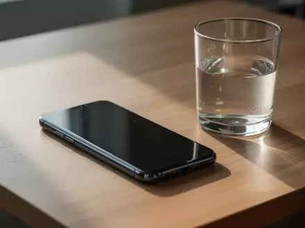 Ein modernes Smartphone liegt auf einem minimalistischen Holztisch bei natürlichem Licht. - Foto: über boerse-global.de