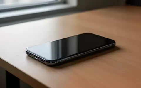 Ein modernes Smartphone liegt auf einem minimalistischen Holztisch bei natürlichem Licht, der Bildschirm ist dunkel. - Foto: über boerse-global.de