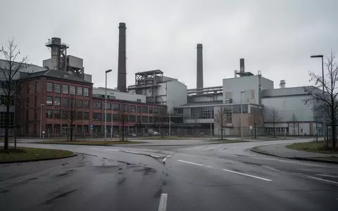 Industriegelände mit Fabrikgebäuden und Schornsteinen in Speyer an einem bewölkten Tag. - Foto: über boerse-global.de