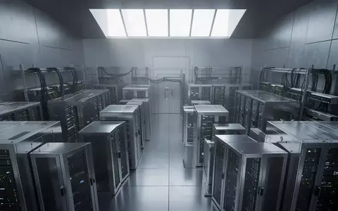 Ein minimalistischer, moderner Serverraum einer Zentralbank mit polierten StahlschrĂ€nken und technischer Infrastruktur. - Foto: ĂŒber boerse-global.de