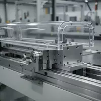 Metallische Linearachse mit Schutzabdeckung in einer industriellen Fertigungsumgebung. - Foto: über boerse-global.de
