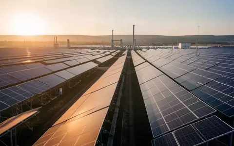 Moderne Photovoltaikanlage in einem Solarpark bei Sonnenuntergang - Foto: über boerse-global.de