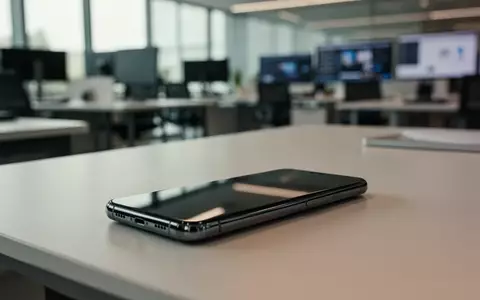 Ein modernes Smartphone auf einem minimalistischen Schreibtisch in einem hellen Bürogebäude. - Foto: über boerse-global.de