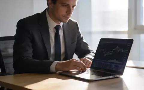 Ein Investor arbeitet an einem Laptop in einem hellen, modernen Büro mit Fokus auf Finanzanalysen. - Foto: über boerse-global.de