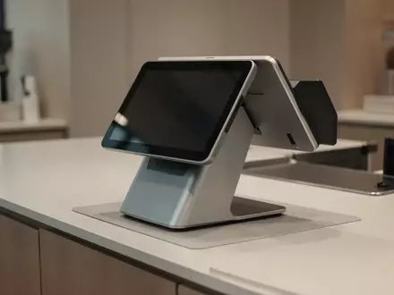 Modernes Point-of-Sale-Terminal an einer minimalistischen Ladenkasse in einer professionellen Einzelhandelsumgebung. - Foto: über boerse-global.de