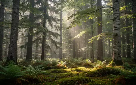 Ein sonnendurchfluteter Wald mit dichten Silber-Tannen und Buchen, der eine ruhige und erholsame Atmosphäre ausstrahlt. - Foto: über boerse-global.de