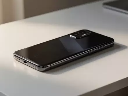 Ein modernes Smartphone liegt auf einem minimalistischen Schreibtisch in hellem, natürlichem Licht. - Foto: über boerse-global.de