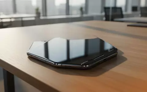 Ein modernes Smartphone auf einem minimalistischen Holztisch in einer hellen, professionellen Büroumgebung. - Foto: über boerse-global.de