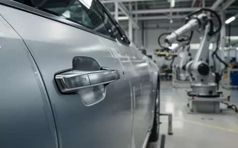 Moderner Türgriff eines Fahrzeugs in einer hochmodernen Produktionsanlage für Automobiltechnologie. - Foto: über boerse-global.de