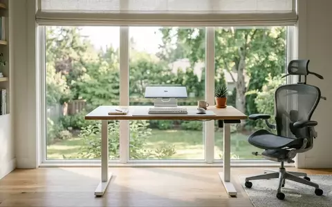 Ein minimalistisch eingerichtetes Homeoffice mit einem höhenverstellbaren Schreibtisch und einem ergonomischen Bürostuhl. - Foto: über boerse-global.de