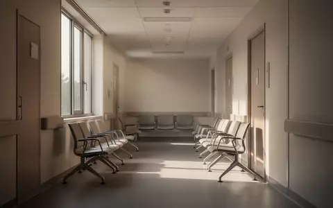 Ein leerer, modern gestalteter Krankenhausflur mit natürlichem Tageslichteinfall und minimalistischer Einrichtung. - Foto: über boerse-global.de