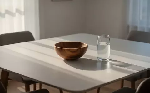Ein minimalistisch gedeckter Tisch in einem sonnendurchfluteten Raum bei natürlichem Licht. - Foto: über boerse-global.de