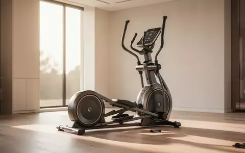 Ein moderner Crosstrainer steht in einem hellen, minimalistisch eingerichteten Heimfitnessraum bei natürlichem Licht. - Foto: über boerse-global.de