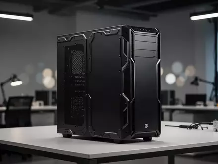 Eine professionelle, schwarze Workstation in einem modern eingerichteten Büro. - Foto: über boerse-global.de