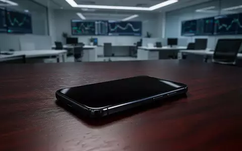 Ein unbenutztes Smartphone auf einem dunklen Schreibtisch in einer schattigen Büroumgebung. - Foto: über boerse-global.de