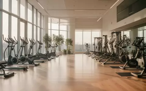 Modern eingerichteter Innenraum eines Fitness- und Therapiestudios mit hochwertigen Trainingsgeräten und Tageslicht. - Foto: über boerse-global.de