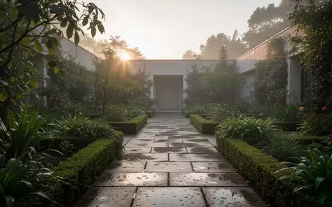 Ein ruhiger, sonnendurchfluteter Klostergarten mit gepflegten Wegen und üppiger Vegetation. - Foto: über boerse-global.de