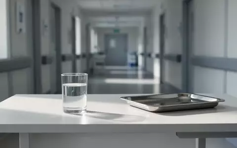 Ein minimalistischer, heller Behandlungsraum im Krankenhaus mit einem Glas Wasser auf einem Tisch in natürlichem Licht. - Foto: über boerse-global.de