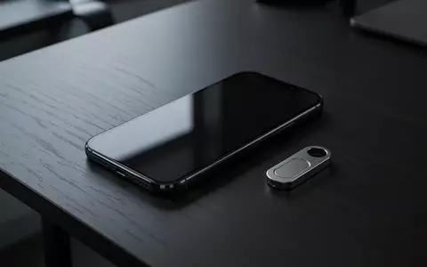 Ein Smartphone mit ausgeschaltetem Display und ein Hardware-Sicherheitstoken auf einem dunklen Schreibtisch. - Foto: über boerse-global.de