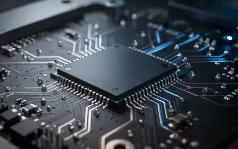 Nahaufnahme eines modernen Halbleiter-Speicherchips auf einer komplexen Leiterplatte in einer Laborumgebung. - Foto: über boerse-global.de