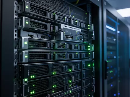 Moderne Server-Racks in einem Rechenzentrum mit leuchtenden Status-LEDs. - Foto: über boerse-global.de