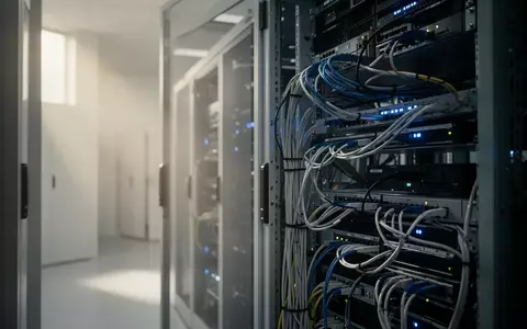 Ein minimalistischer Serverraum mit moderner Hardware und subtiler Beleuchtung in einer professionellen IT-Umgebung. - Foto: über boerse-global.de