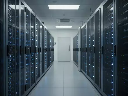 Moderne Serverräume in einem südkoreanischen Rechenzentrum mit leuchtenden LED-Anzeigen an den Hardware-Racks. - Foto: über boerse-global.de