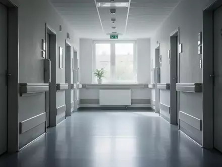 Ein leerer, modern gestalteter Krankenhausflur mit einfallendem Tageslicht, der die Atmosphäre einer medizinischen Einrichtung vermittelt. - Foto: über boerse-global.de