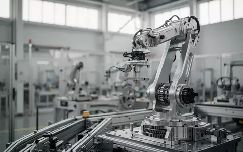 Ein hochmoderner, metallischer Roboter-Chassis in einer hellen, minimalistischen Industriehalle ohne Menschen. - Foto: über boerse-global.de