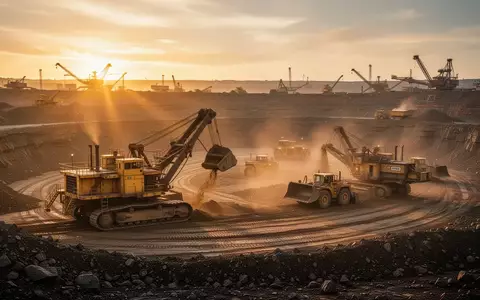 Große Industrieanlagen in einer offenen Goldmine während des Sonnenuntergangs. - Foto: über boerse-global.de