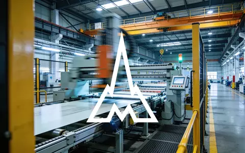Industrielle Produktionsanlage mit modernen Maschinen und atmosphärischer Beleuchtung. - Foto: über boerse-global.de