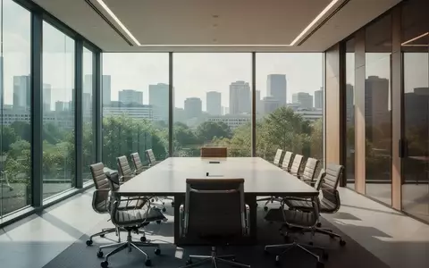 Moderner, heller Konferenzraum in einem Bürogebäude mit Blick auf eine grüne Stadtlandschaft. - Foto: über boerse-global.de